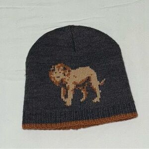 Zara Charcoal Lion Beanie